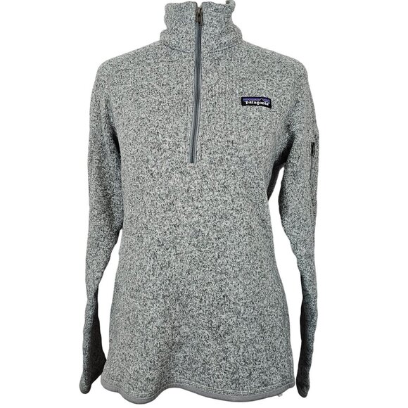 Patagonia Sweaters - Patagonia Womens Better Sweater M 1/4 Zip Fleece Pullover Sweater Gray Cozy Warm